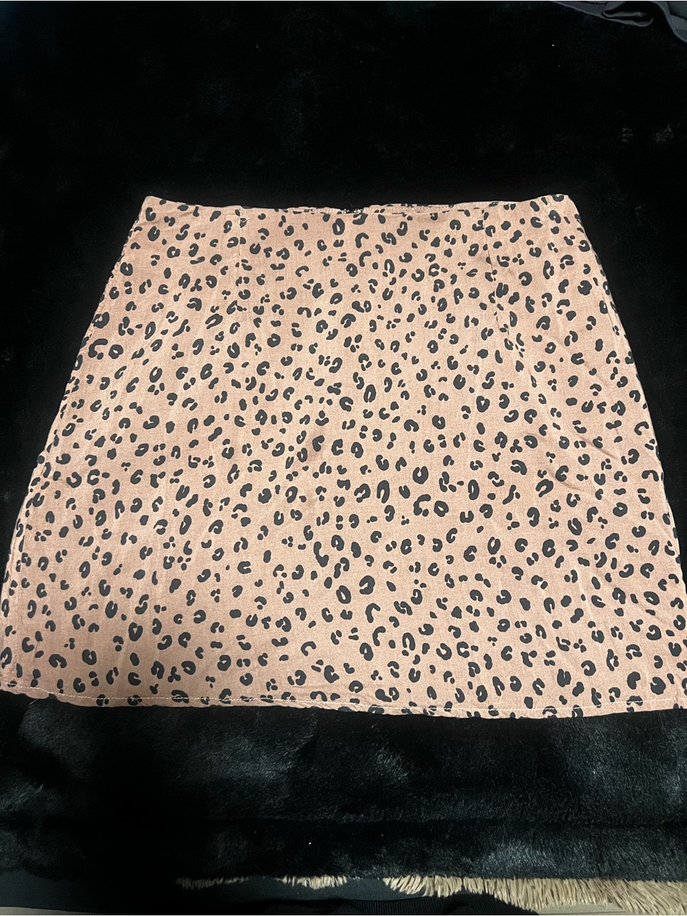 Brown lined Leopard-Print Mini Skirt